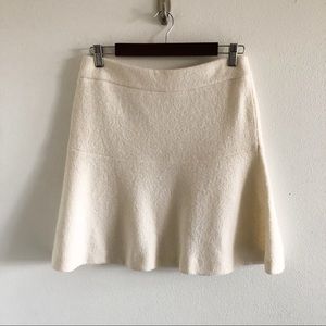 LOFT ivory winter white wool blend tulip miniskirt